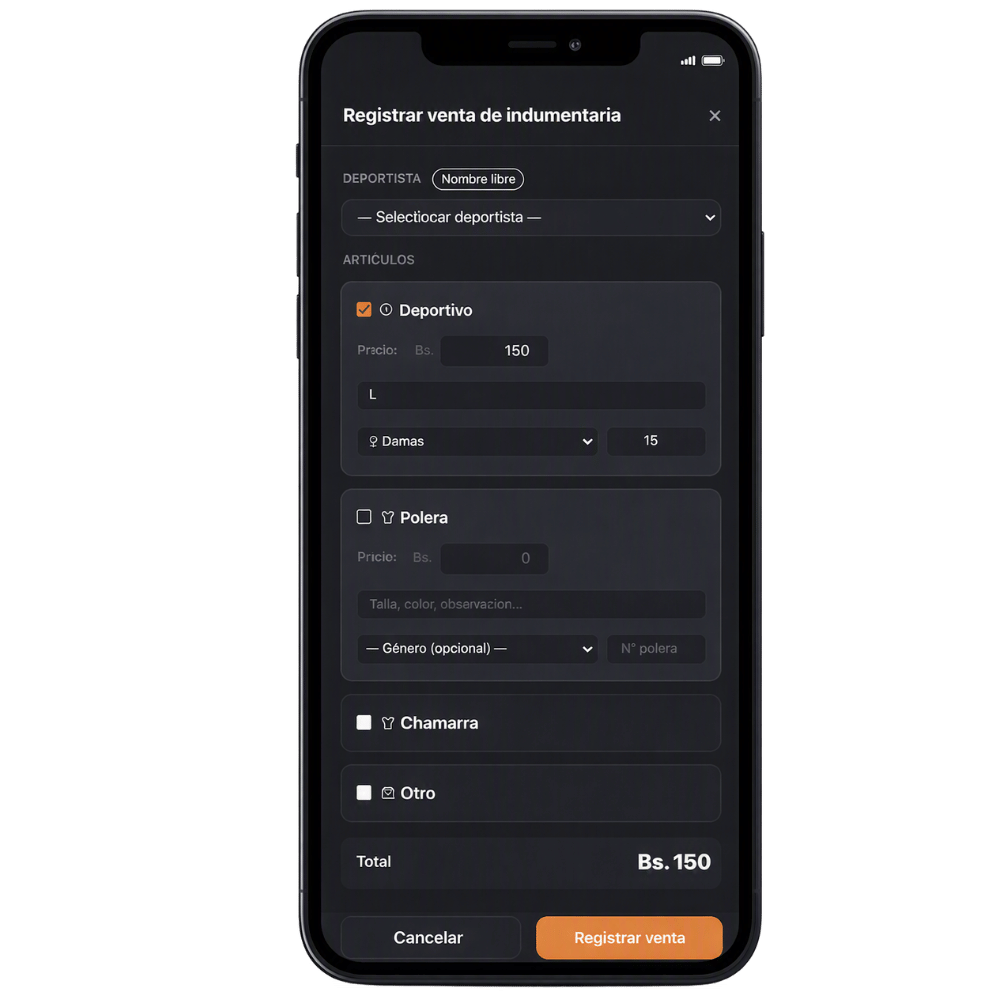 Módulo de Indumentaria y control de ventas por cuotas